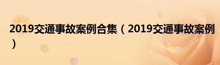 2019交通事故案例合集(2019交通事故案例)