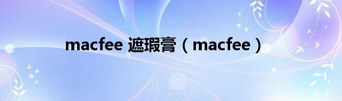 macfee 遮瑕膏(macfee)