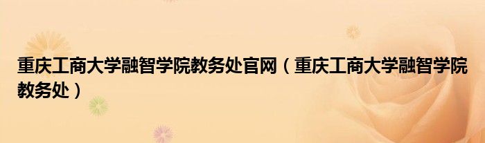 重庆工商大学融智学院教务处官网(重庆工商大学融智学院教务处)
