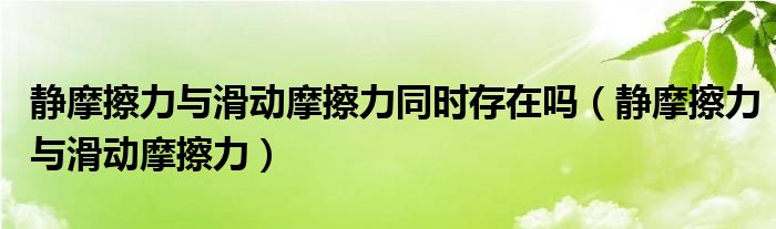 静摩擦力与滑动摩擦力同时存在吗(静摩擦力与滑动摩擦力)