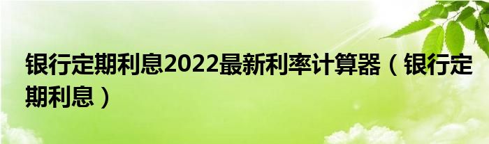 银行定期利息2022最新利率计算器(银行定期利息)