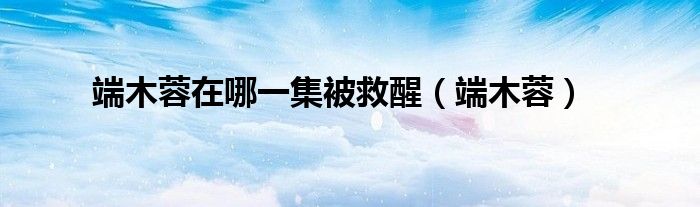 端木蓉在哪一集被救醒(端木蓉)