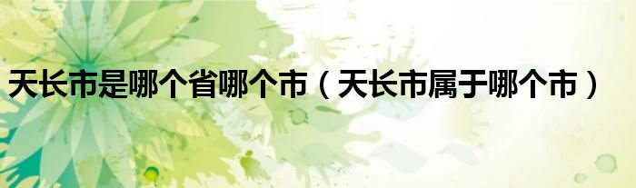 天长市是哪个省哪个市(天长市属于哪个市)