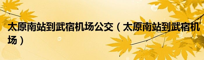 太原南站到武宿机场公交(太原南站到武宿机场)