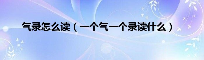 气录怎么读(一个气一个录读什么)