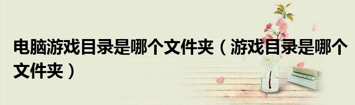 电脑游戏目录是哪个文件夹(游戏目录是哪个文件夹)