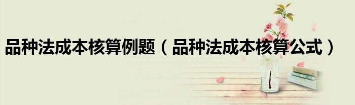 品种法成本核算例题(品种法成本核算公式)