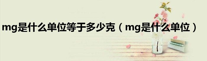 mg是什么单位等于多少克(mg是什么单位)