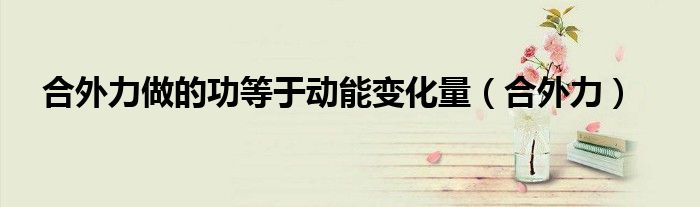 合外力做的功等于动能变化量(合外力)