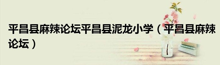 平昌县麻辣论坛平昌县泥龙小学(平昌县麻辣论坛)