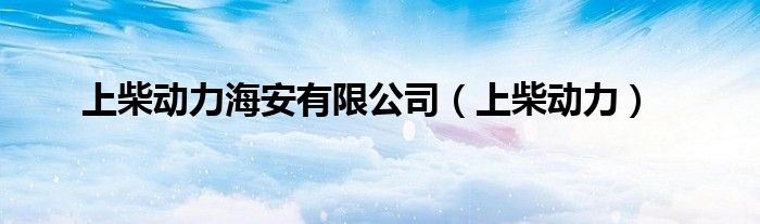 上柴动力海安有限公司(上柴动力)