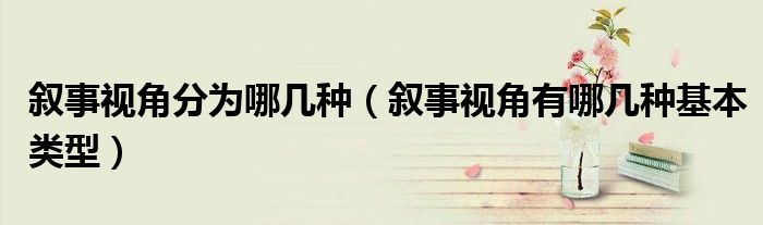 叙事视角分为哪几种(叙事视角有哪几种基本类型)