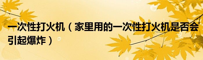一次性打火机(家里用的一次性打火机是否会引起爆炸)