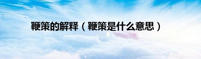 鞭策的解释(鞭策是什么意思)