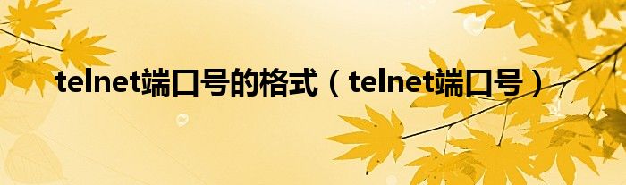 telnet端口号的格式(telnet端口号)