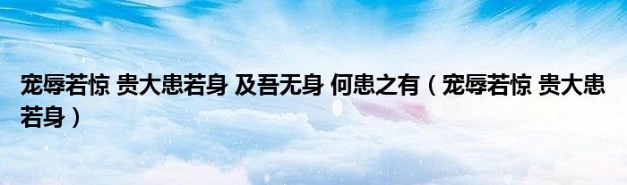 宠辱若惊 贵大患若身 及吾无身 何患之有(宠辱若惊 贵大患若身)