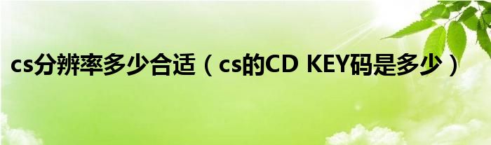 cs分辨率多少合适(cs的CD KEY码是多少)