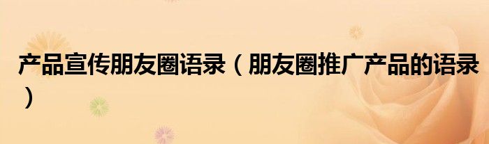 产品宣传朋友圈语录(朋友圈推广产品的语录)