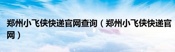 郑州小飞侠快递官网查询(郑州小飞侠快递官网)