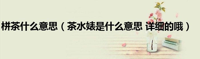 栟茶什么意思(茶水婊是什么意思 详细的哦)