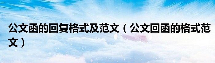 公文函的回复格式及范文(公文回函的格式范文)