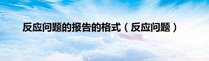 反应问题的报告的格式(反应问题)