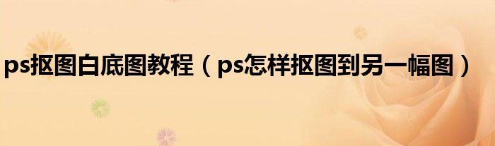 ps抠图白底图教程(ps怎样抠图到另一幅图)