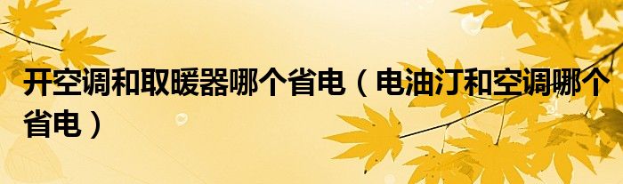 开空调和取暖器哪个省电(电油汀和空调哪个省电)