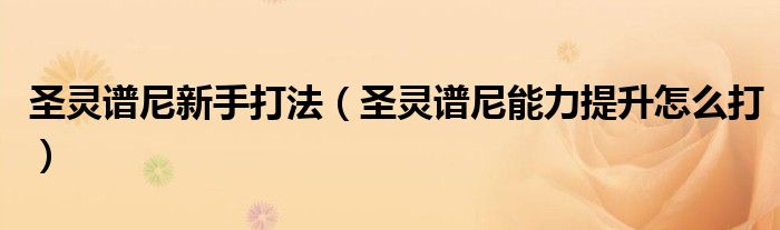 圣灵谱尼新手打法(圣灵谱尼能力提升怎么打)