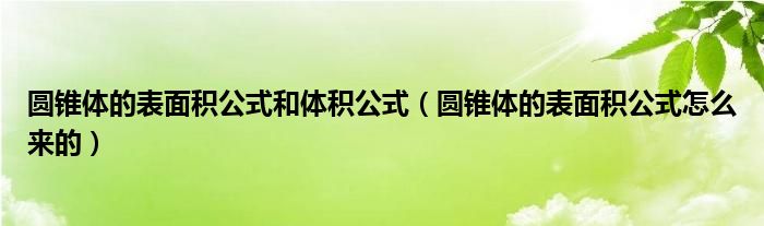 圆锥体的表面积公式和体积公式(圆锥体的表面积公式怎么来的)