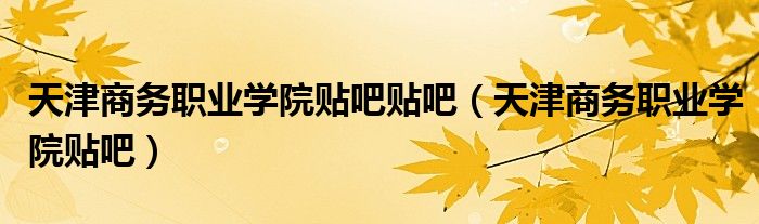 天津商务职业学院贴吧贴吧（天津商务职业学院贴吧）