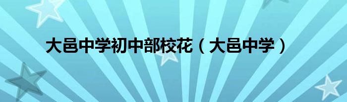 大邑中学初中部校花(大邑中学)