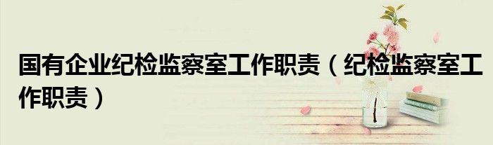 国有企业纪检监察室工作职责(纪检监察室工作职责)