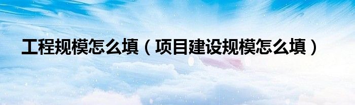 工程规模怎么填(项目建设规模怎么填)