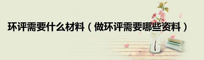 环评需要什么材料(做环评需要哪些资料)