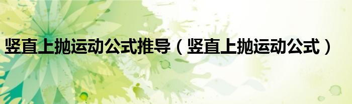 竖直上抛运动公式推导(竖直上抛运动公式)