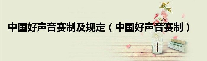 中国好声音赛制及规定(中国好声音赛制)