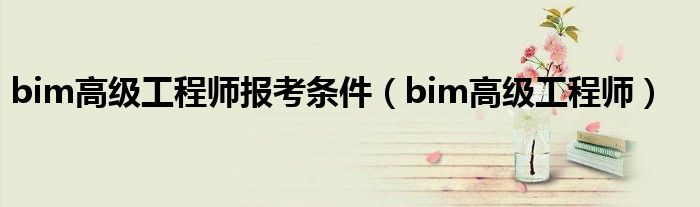 bim高级工程师报考条件(bim高级工程师)
