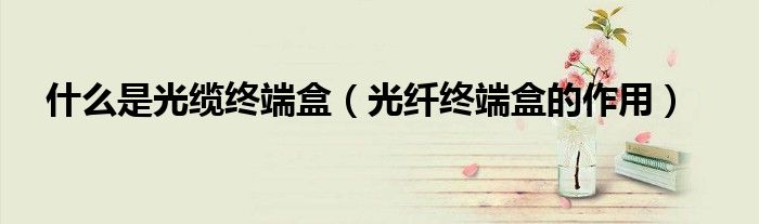 什么是光缆终端盒(光纤终端盒的作用)