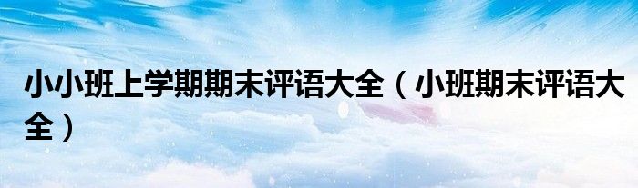 小小班上学期期末评语大全(小班期末评语大全)