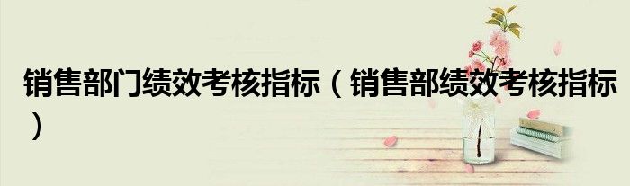 销售部门绩效考核指标(销售部绩效考核指标)