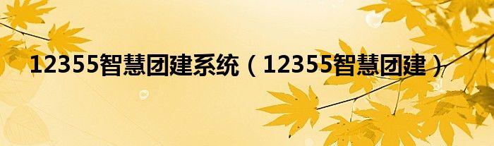 12355智慧团建系统(12355智慧团建)