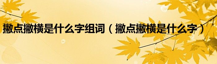 撇点撇横是什么字组词(撇点撇横是什么字)