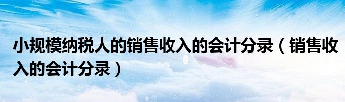 小规模纳税人的销售收入的会计分录(销售收入的会计分录)