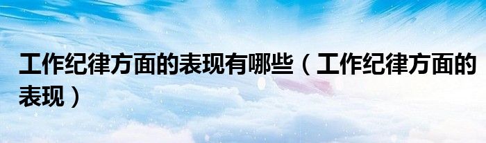 工作纪律方面的表现有哪些(工作纪律方面的表现)
