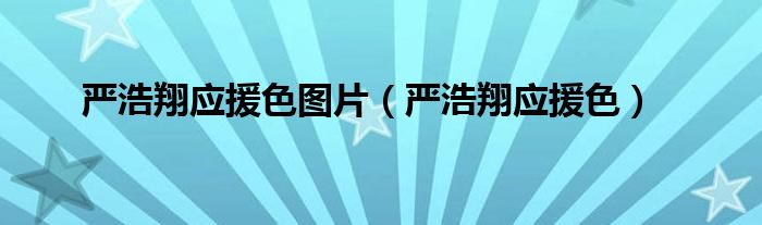 严浩翔应援色图片(严浩翔应援色)
