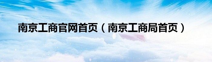 南京工商官网首页(南京工商局首页)