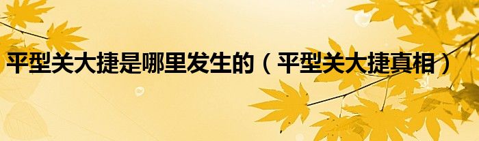 平型关大捷是哪里发生的(平型关大捷真相)