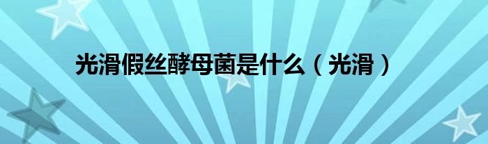 光滑假丝酵母菌是什么(光滑)