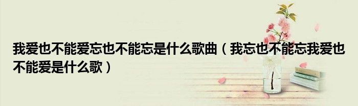 我爱也不能爱忘也不能忘是什么歌曲(我忘也不能忘我爱也不能爱是什么歌)